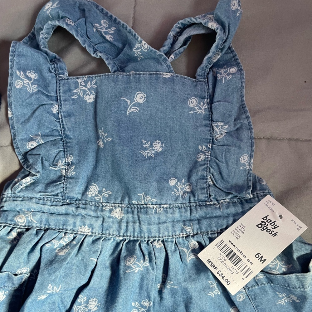 NWT Baby Girl OshKosh B'gosh® Floral Chambray Dress - Picture 9 of 11